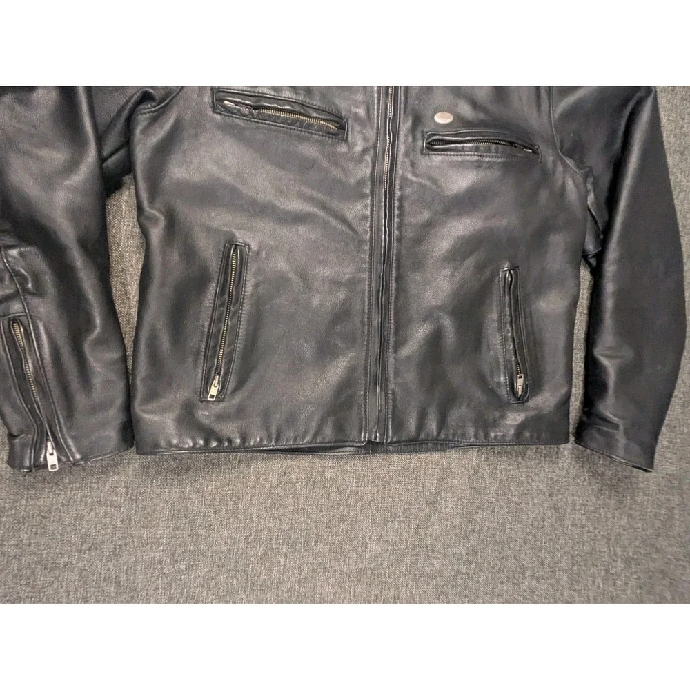 Vintage Harley Davidson Leather Jacket H-D Motorcycle Sport Rider USA Made Men L